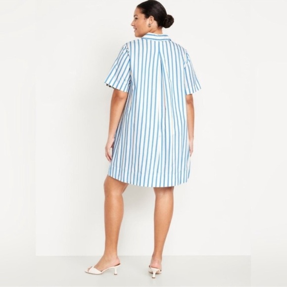 NWT! Old Navy Mini Swing Shirt Dress in Mini Blue White Nautical Stripe - Picture 6 of 8